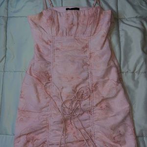 Pink with white details dress